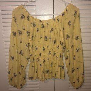 M LOOSE FIT LONG SLEEVE BLOUSE W/ CINCHED WAIST